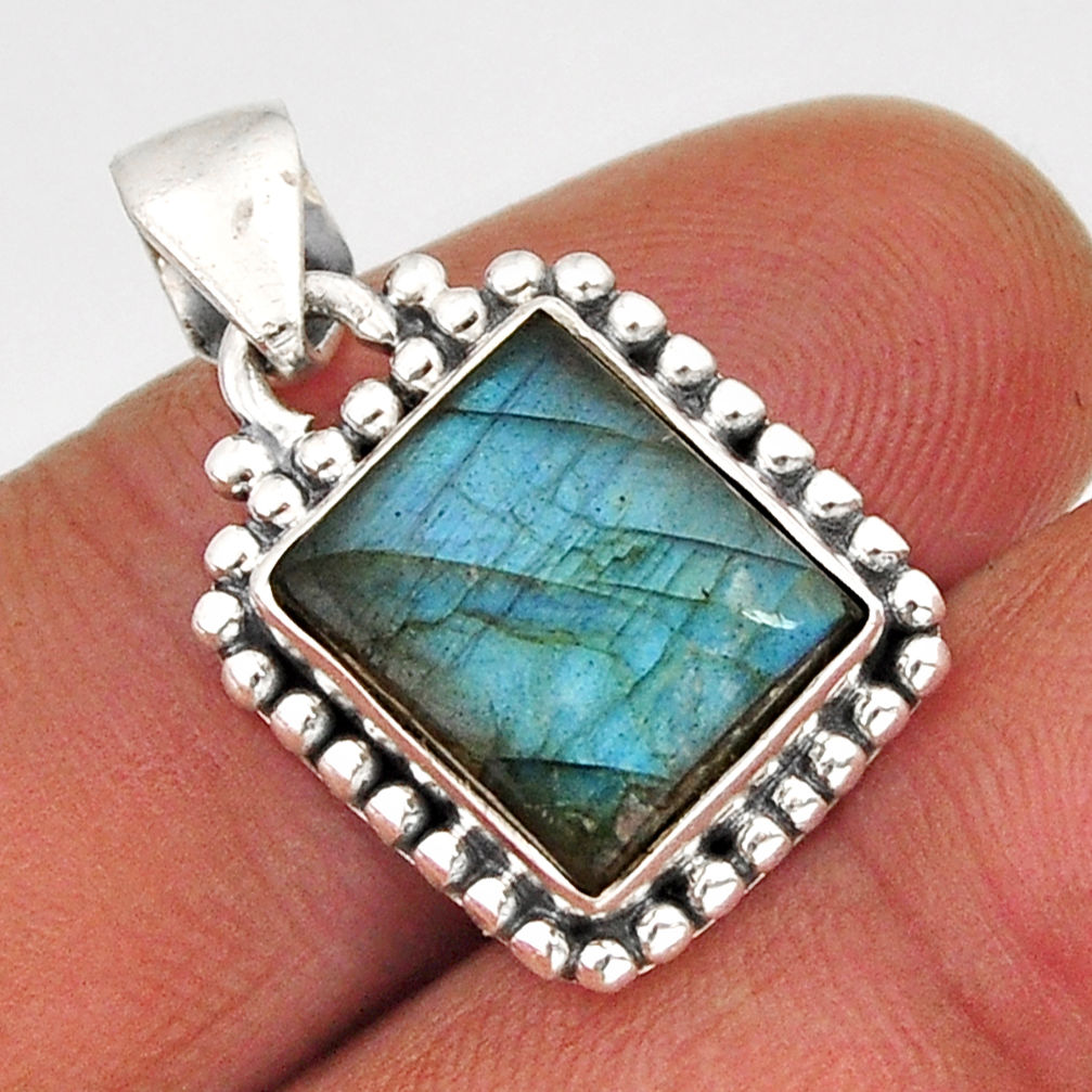 4.93cts natural blue labradorite 925 sterling silver pendant jewelry y76341