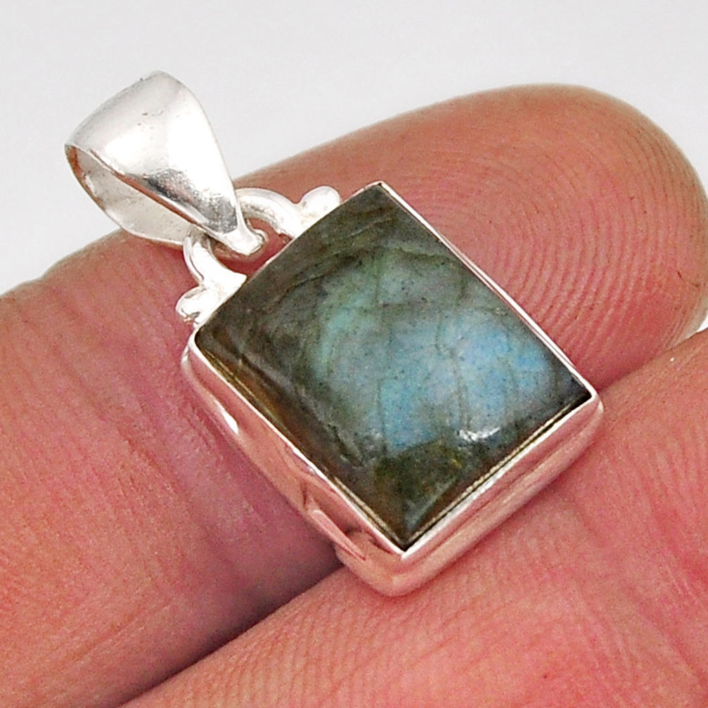 5.14cts natural blue labradorite 925 sterling silver pendant jewelry y76347