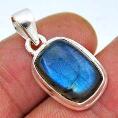 5.96cts natural blue labradorite octagan sterling silver pendant jewelry n41098