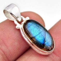 5.22cts natural blue labradorite oval 925 sterling silver pendant jewelry y93110