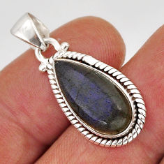 5.24cts natural blue labradorite pear 925 sterling silver pendant jewelry y76342