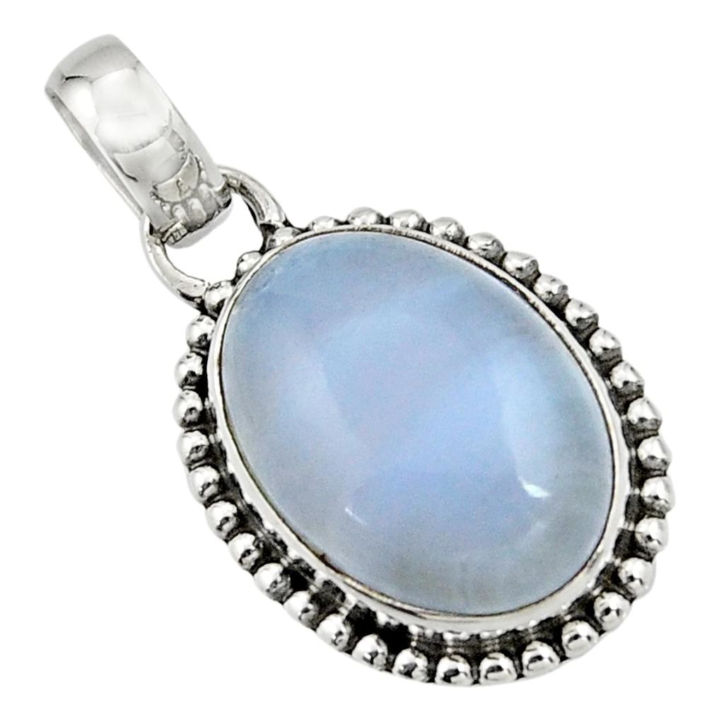 14.05cts natural blue lace agate 925 sterling silver pendant jewelry r26516