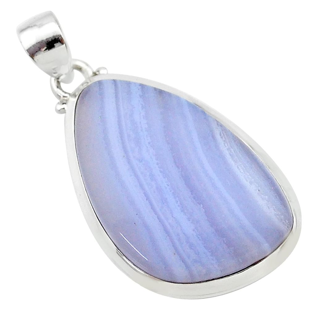 17.91cts natural blue lace agate 925 sterling silver pendant jewelry t22501