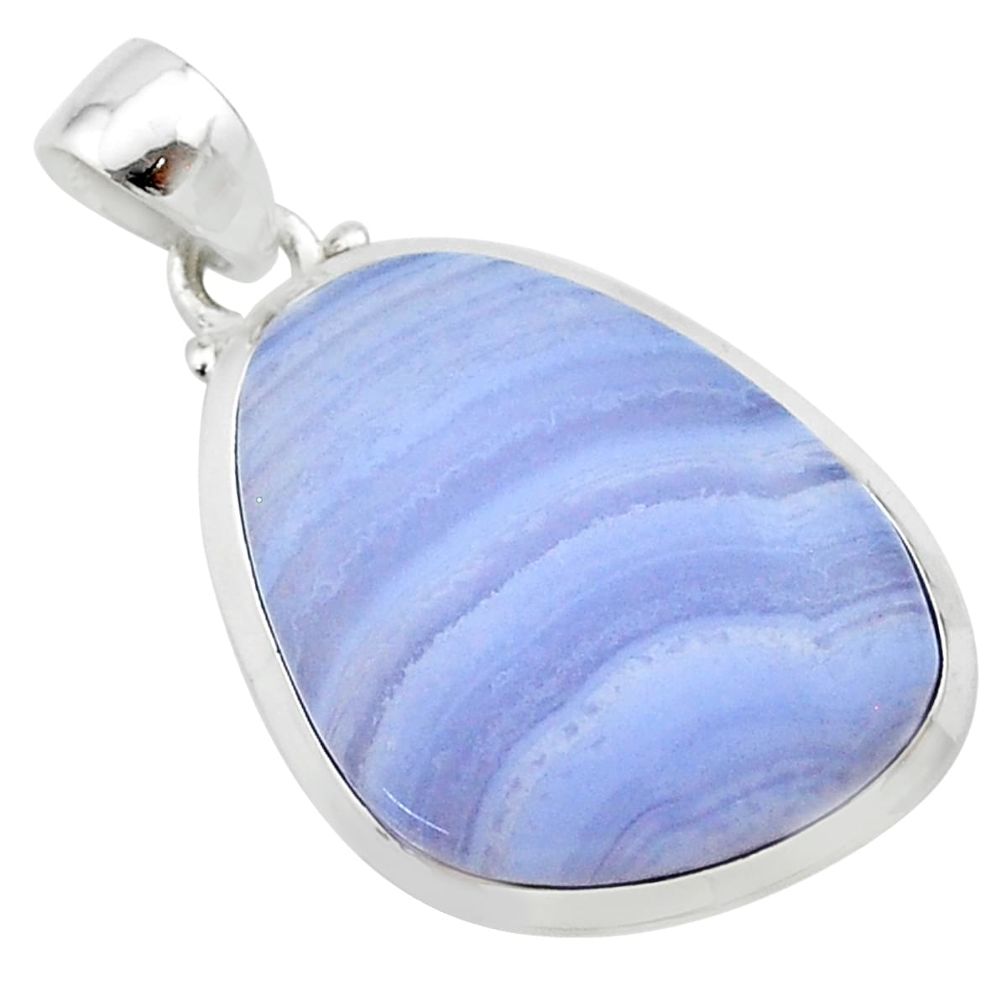 16.22cts natural blue lace agate 925 sterling silver pendant jewelry t22502