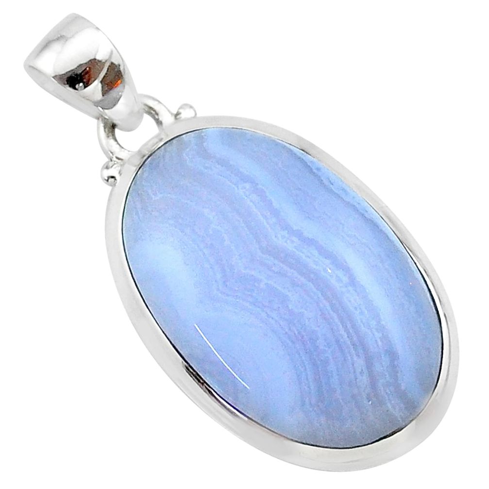 14.22cts natural blue lace agate 925 sterling silver pendant jewelry t22513