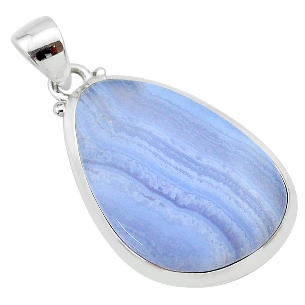 16.82cts natural blue lace agate 925 sterling silver pendant jewelry t22522