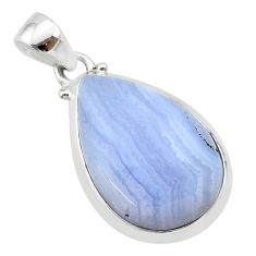 14.79cts natural blue lace agate 925 sterling silver pendant jewelry t22530