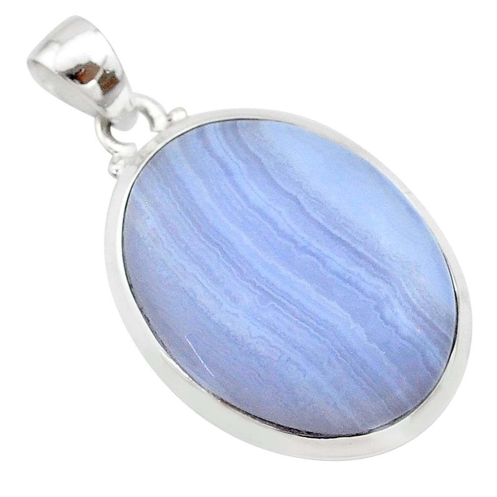 17.91cts natural blue lace agate 925 sterling silver pendant jewelry t22531