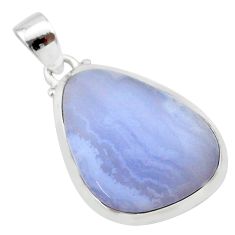 15.65cts natural blue lace agate 925 sterling silver pendant jewelry t22533