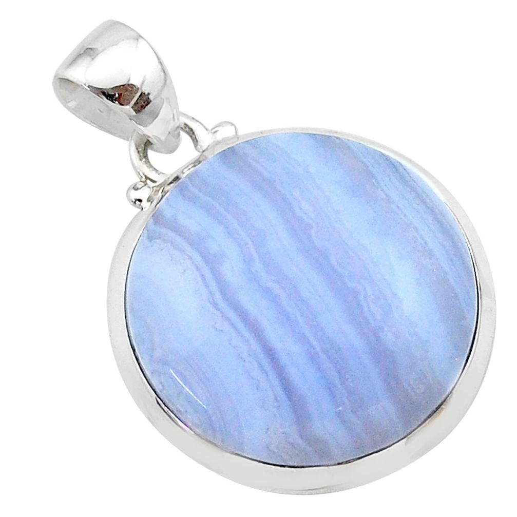 16.69cts natural blue lace agate 925 sterling silver pendant jewelry t22548