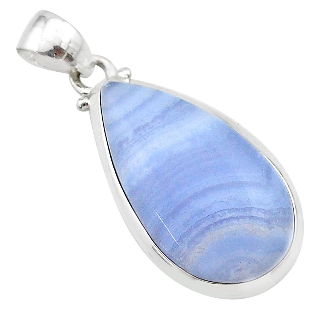 15.68cts natural blue lace agate 925 sterling silver pendant jewelry t22550