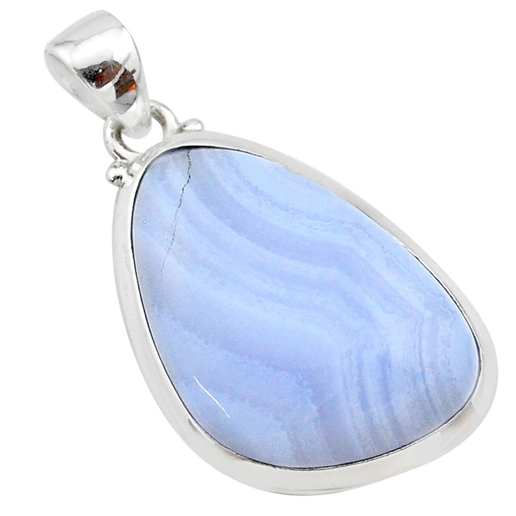 17.91cts natural blue lace agate 925 sterling silver pendant jewelry t22551