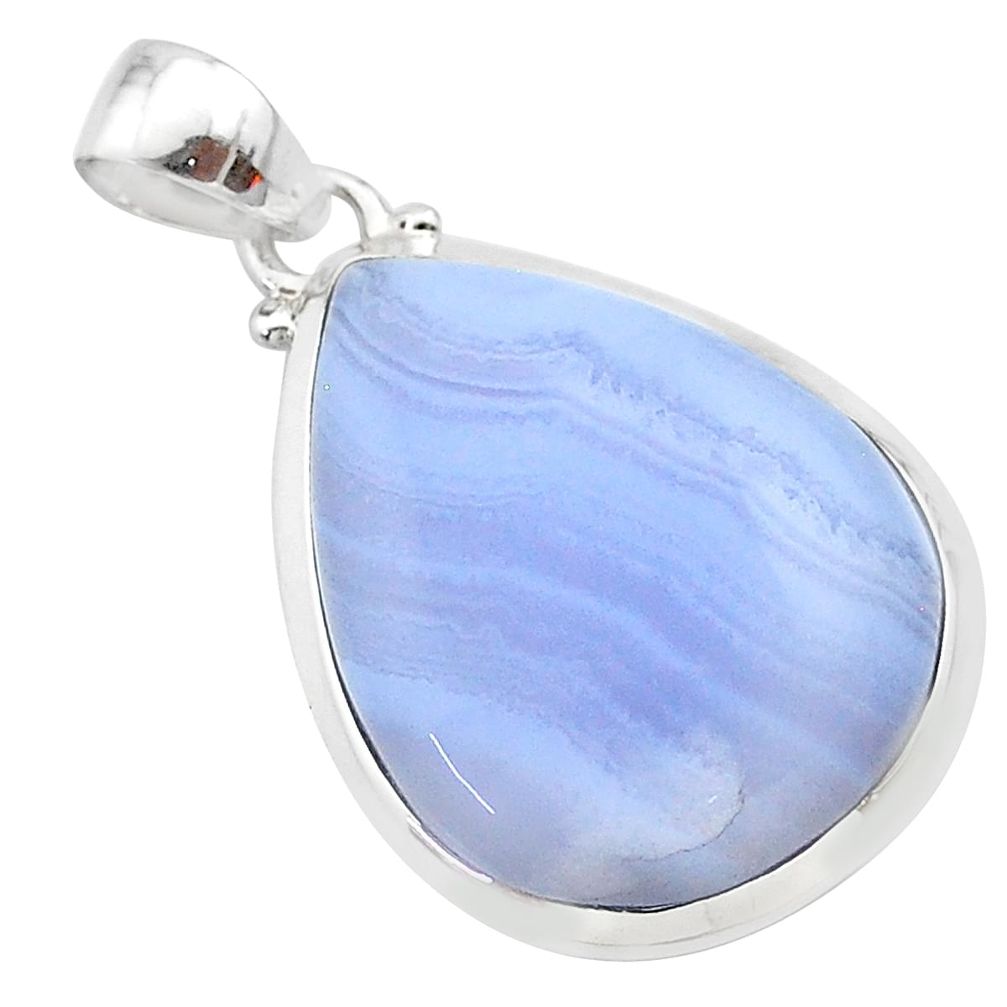 16.80cts natural blue lace agate 925 sterling silver pendant jewelry t22558