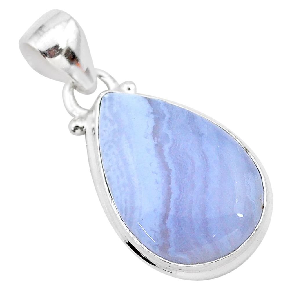 11.62cts natural blue lace agate 925 sterling silver pendant jewelry t28799