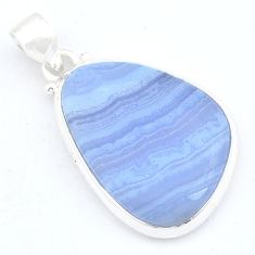 17.08cts natural blue lace agate 925 sterling silver pendant jewelry u59722