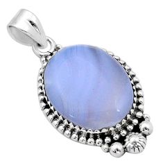 16.70cts natural blue lace agate 925 sterling silver pendant jewelry u89941