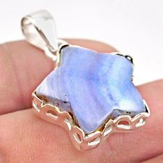 13.15cts natural blue lace agate 925 sterling silver star fish pendant t59551