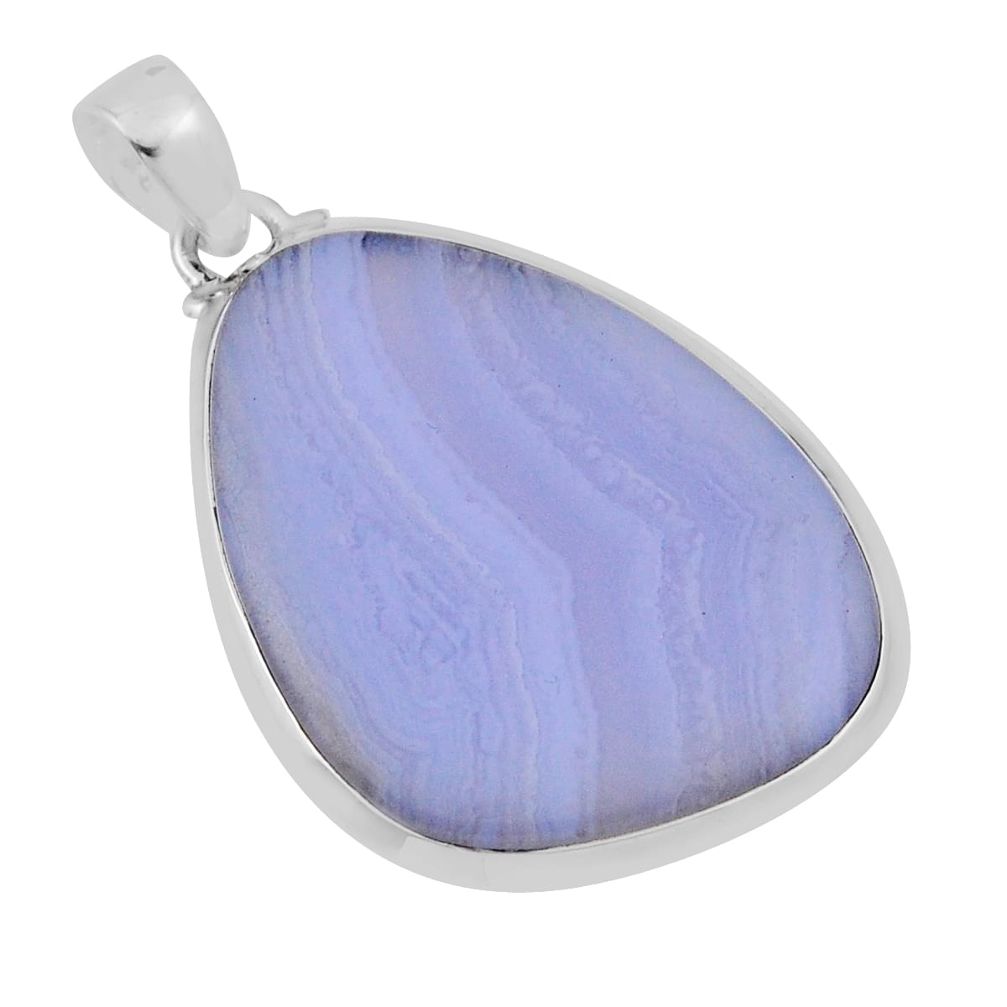 23.27cts natural blue lace agate fancy sterling silver pendant jewelry n31272