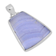 22.76cts natural blue lace agate fancy sterling silver pendant jewelry n31273