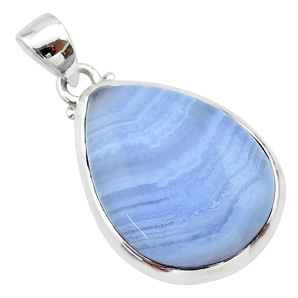 16.28cts natural blue lace agate pear 925 sterling silver pendant jewelry t22512