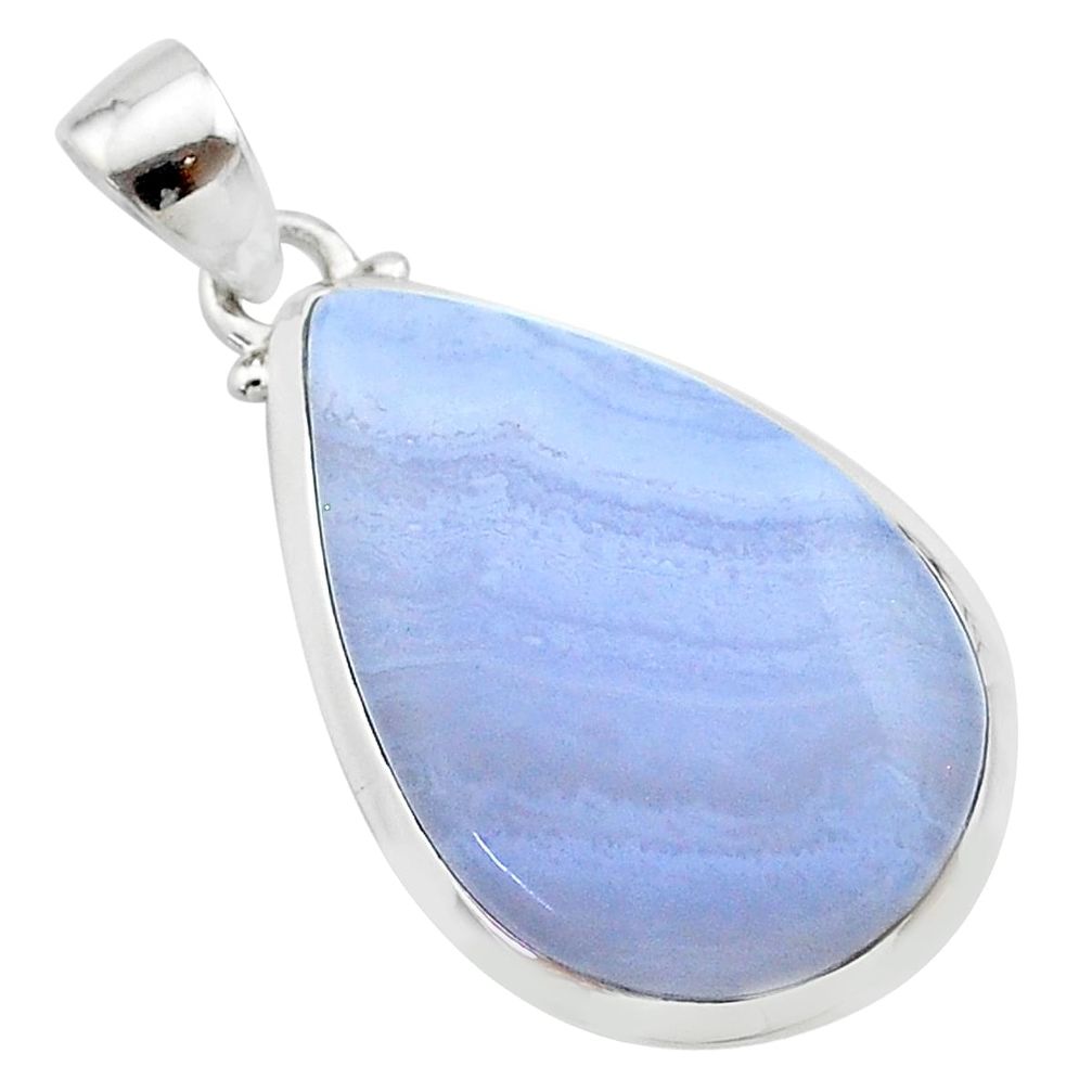 16.82cts natural blue lace agate pear 925 sterling silver pendant jewelry t22529