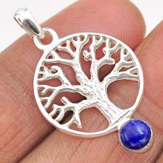 0.77cts natural blue lapis lazuli 925 silver tree of life pendant jewelry t88397