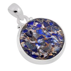 11.26cts natural blue lapis lazuli 925 sterling silver pendant jewelry n38644