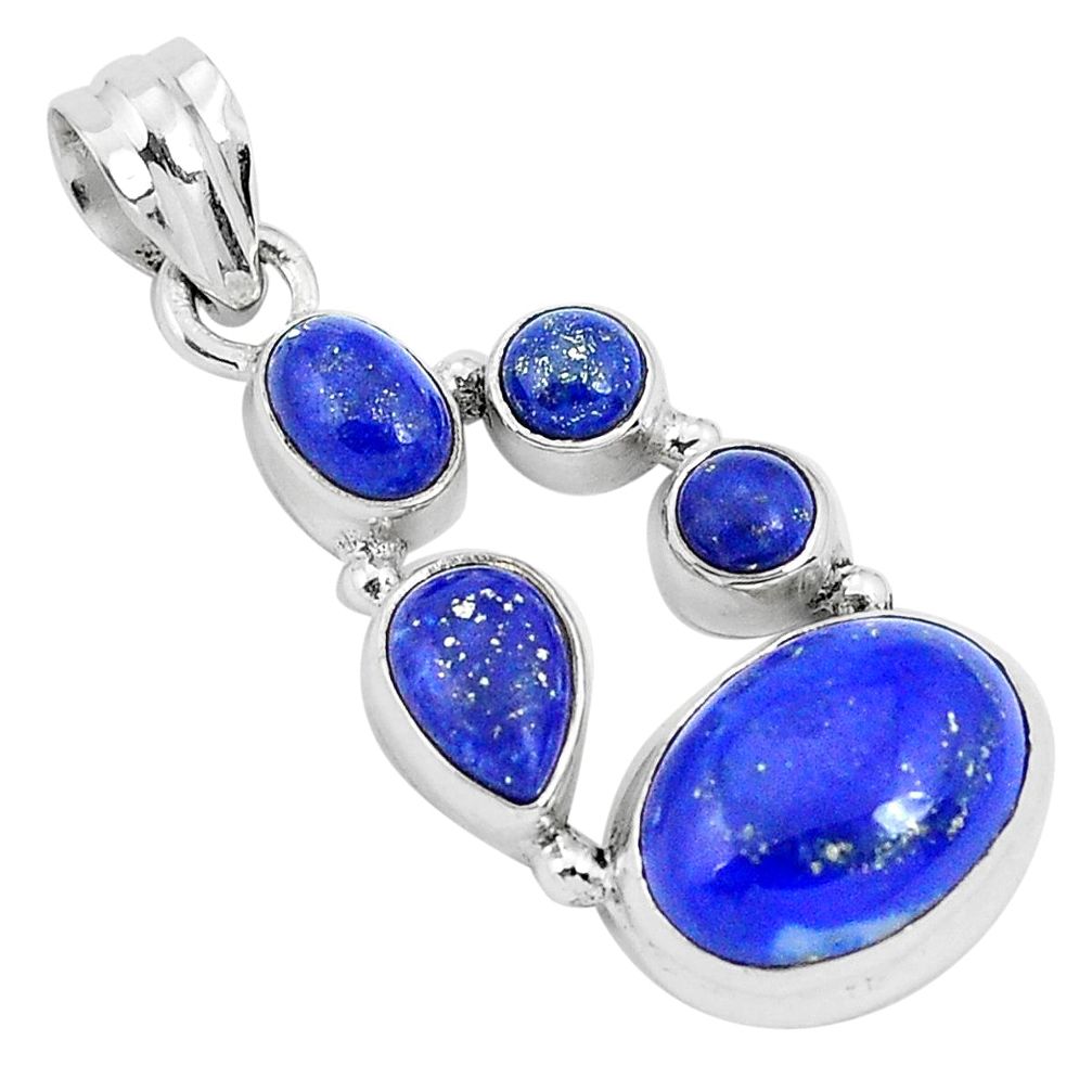 12.04cts natural blue lapis lazuli 925 sterling silver pendant jewelry p29721