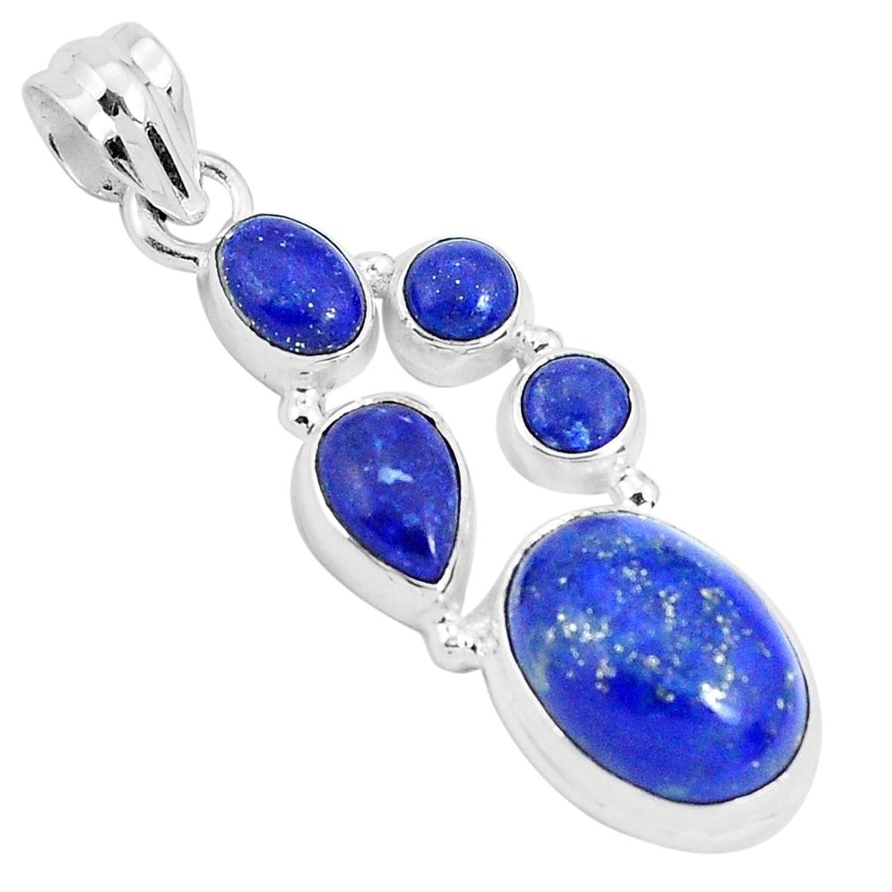 11.66cts natural blue lapis lazuli 925 sterling silver pendant jewelry p29730