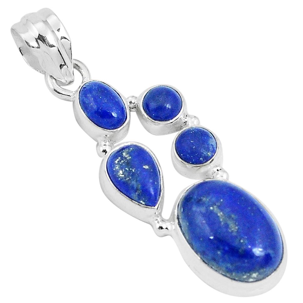 12.37cts natural blue lapis lazuli 925 sterling silver pendant jewelry p29734