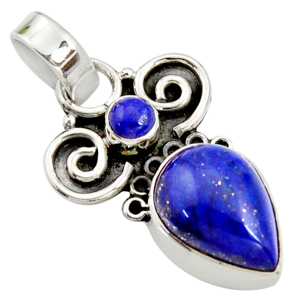 7.17cts natural blue lapis lazuli 925 sterling silver pendant jewelry r24963
