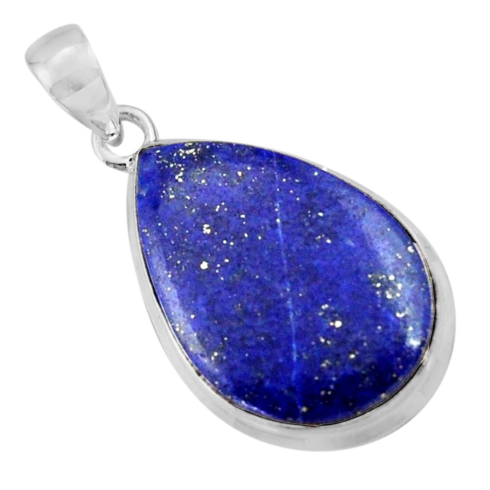 16.61cts natural blue lapis lazuli 925 sterling silver pendant jewelry r36323