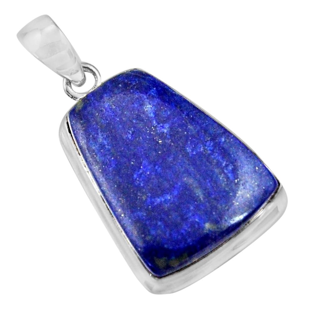 19.90cts natural blue lapis lazuli 925 sterling silver pendant jewelry r36325