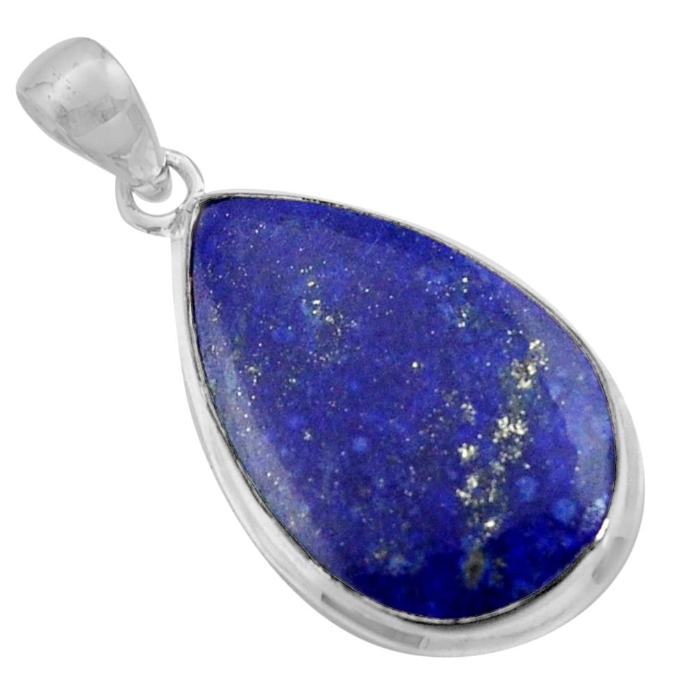 16.43cts natural blue lapis lazuli 925 sterling silver pendant jewelry r36328