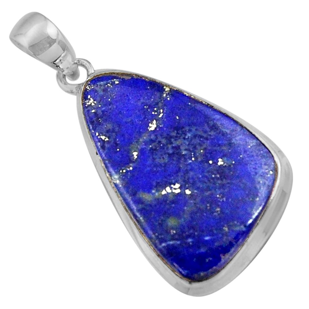 17.35cts natural blue lapis lazuli 925 sterling silver pendant jewelry r36335