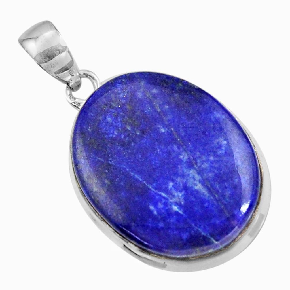 18.77cts natural blue lapis lazuli 925 sterling silver pendant jewelry r36338