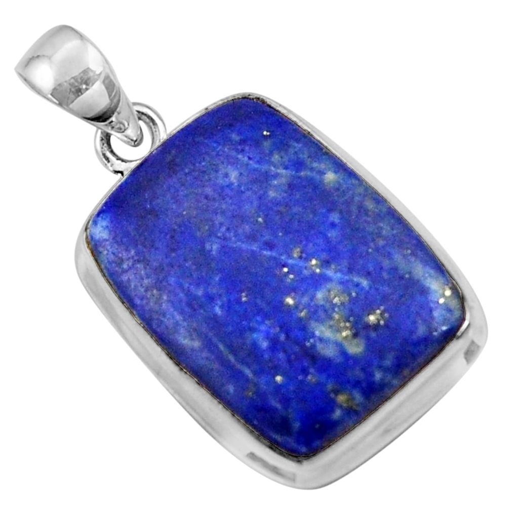 17.78cts natural blue lapis lazuli 925 sterling silver pendant jewelry r36339