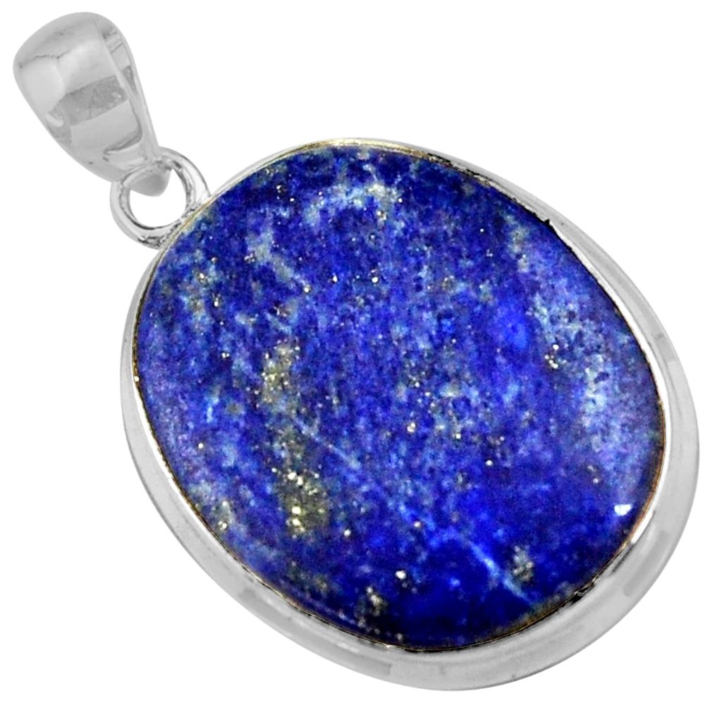 18.84cts natural blue lapis lazuli 925 sterling silver pendant jewelry r36354