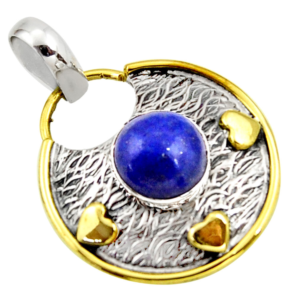4.93cts natural blue lapis lazuli 925 sterling silver pendant jewelry r37151