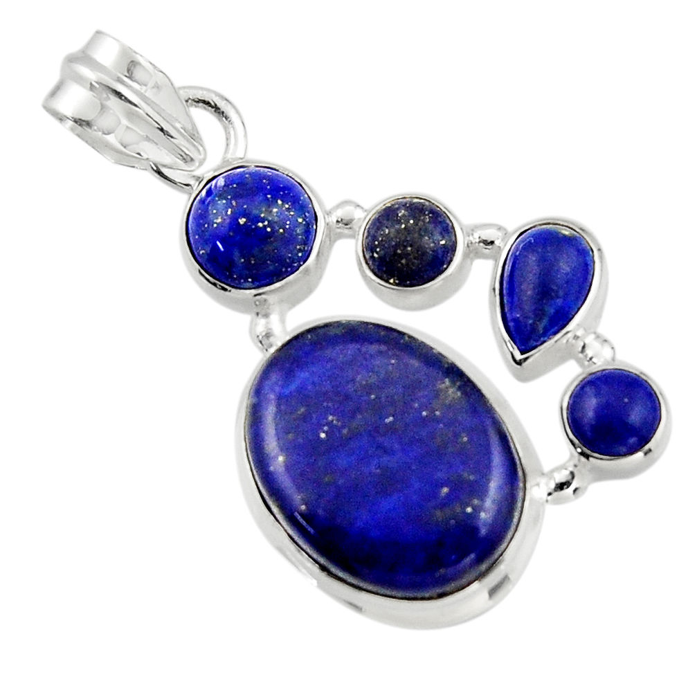 14.80cts natural blue lapis lazuli 925 sterling silver pendant jewelry r43149