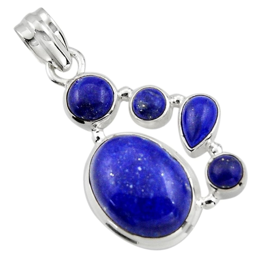 15.25cts natural blue lapis lazuli 925 sterling silver pendant jewelry r43150