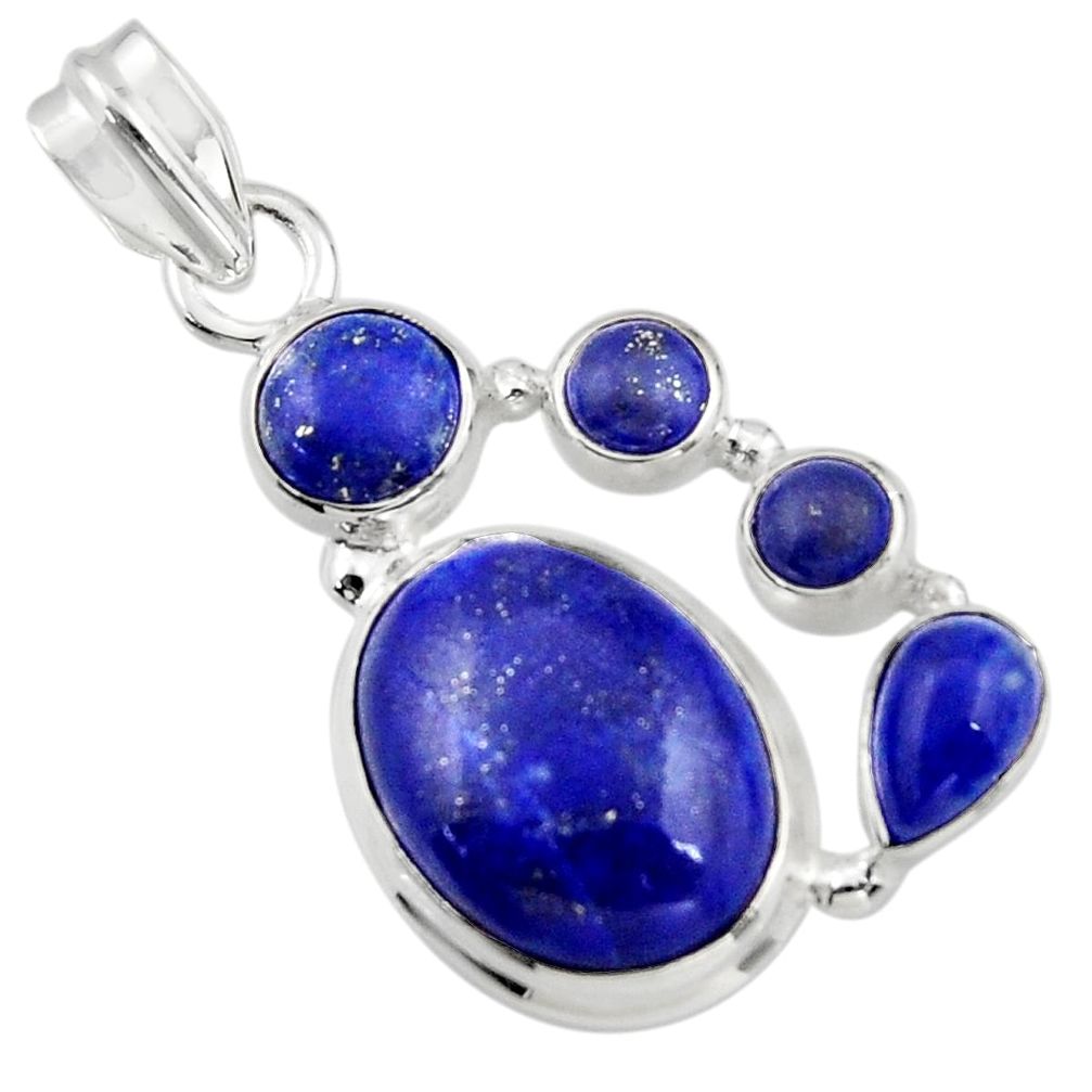 14.90cts natural blue lapis lazuli 925 sterling silver pendant jewelry r43152