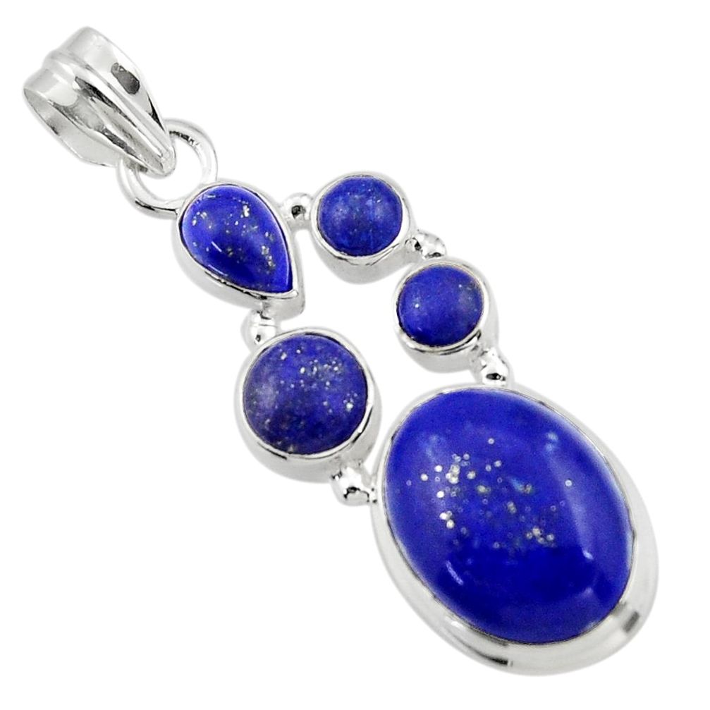 14.74cts natural blue lapis lazuli 925 sterling silver pendant jewelry r43154