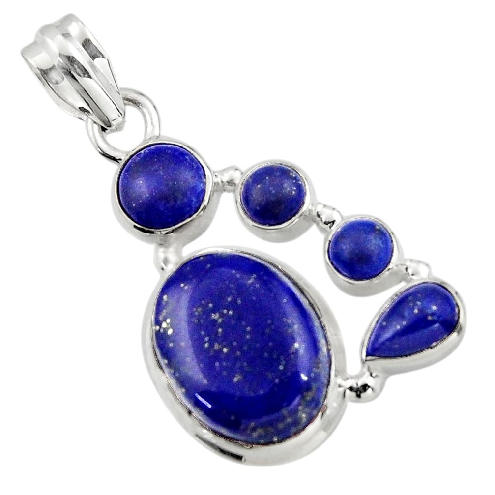 14.84cts natural blue lapis lazuli 925 sterling silver pendant jewelry r43155