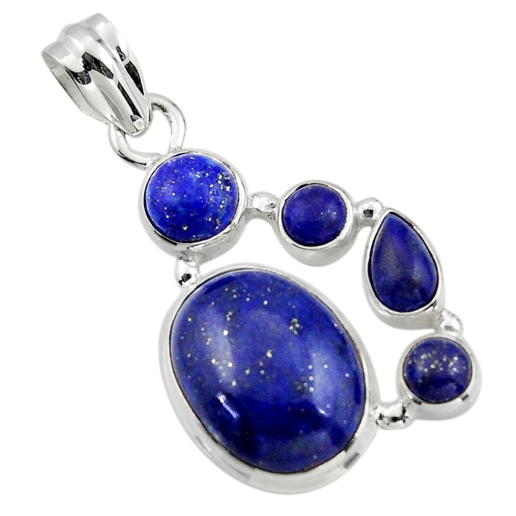 14.41cts natural blue lapis lazuli 925 sterling silver pendant jewelry r43157