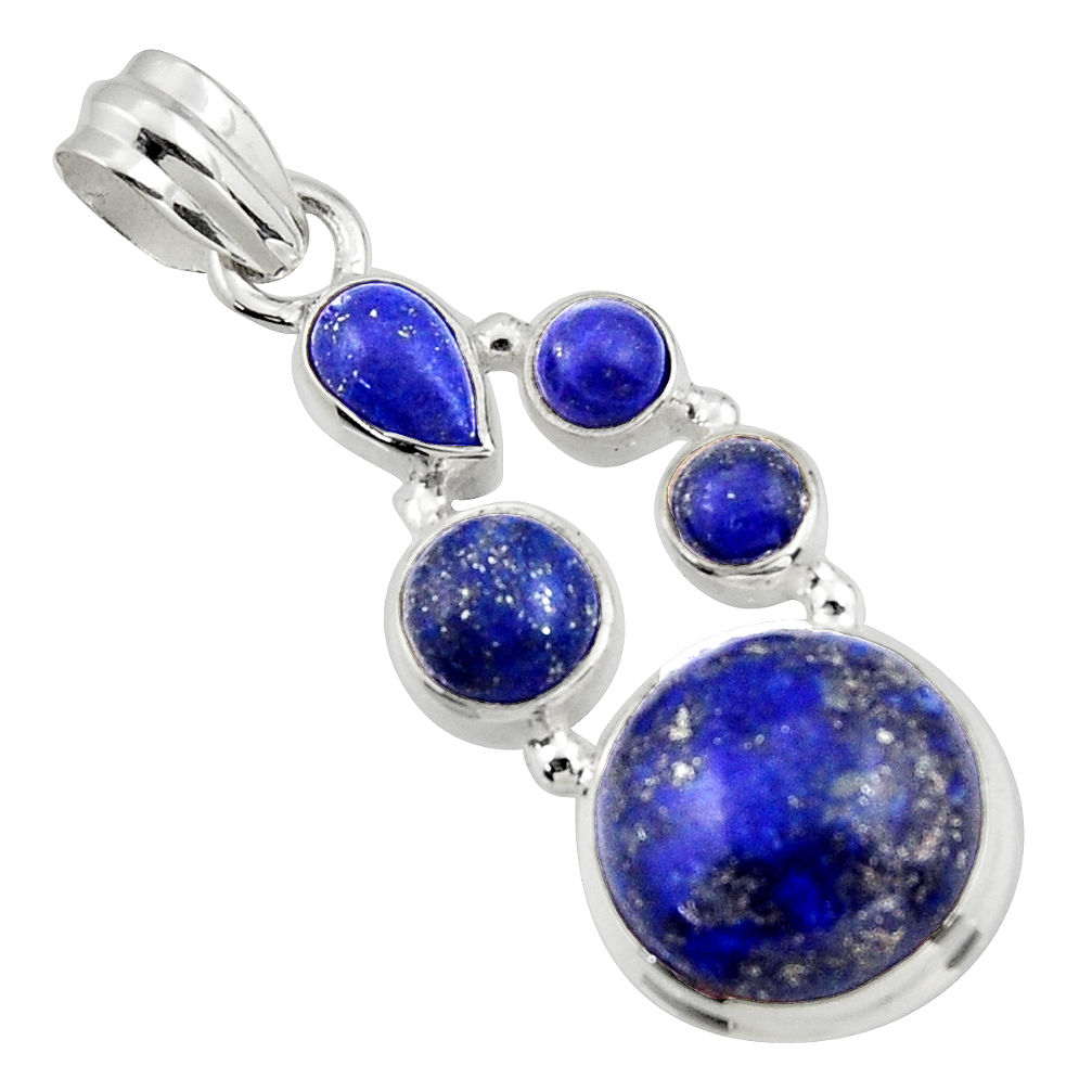 14.68cts natural blue lapis lazuli 925 sterling silver pendant jewelry r43158