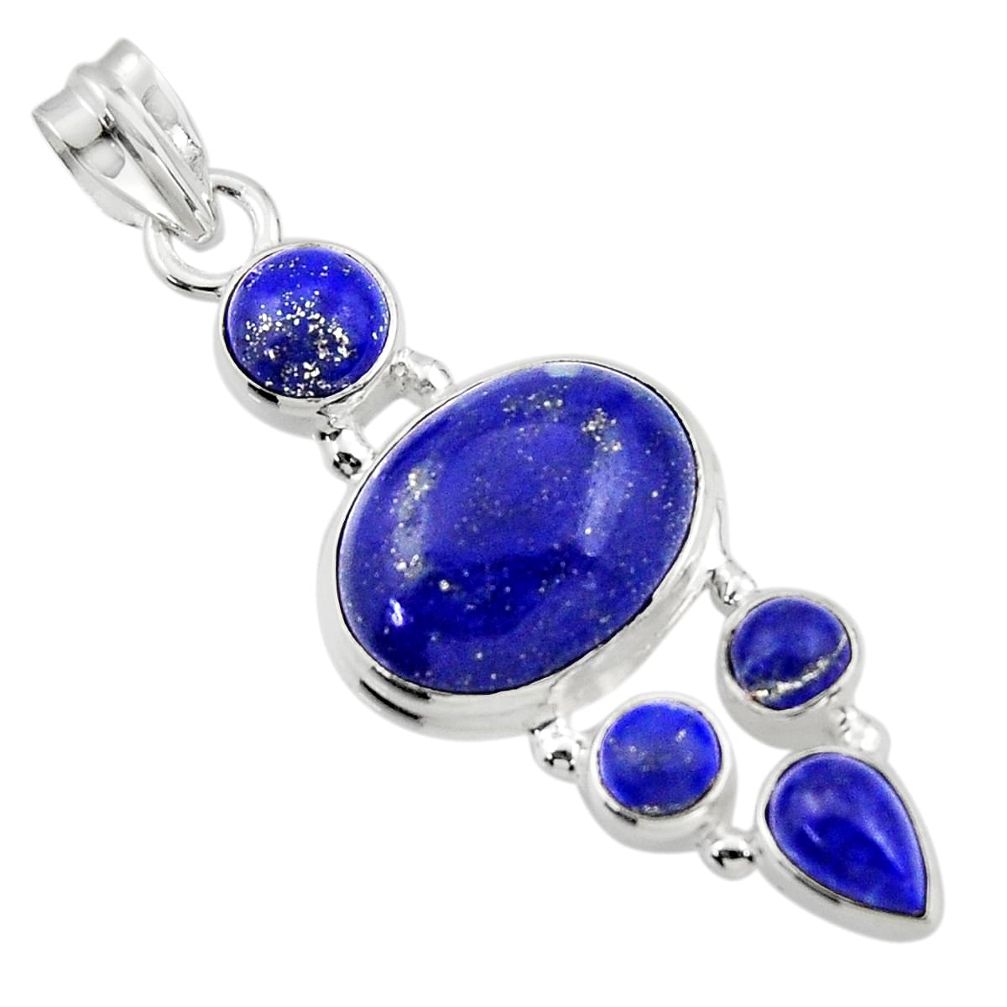 15.54cts natural blue lapis lazuli 925 sterling silver pendant jewelry r43159