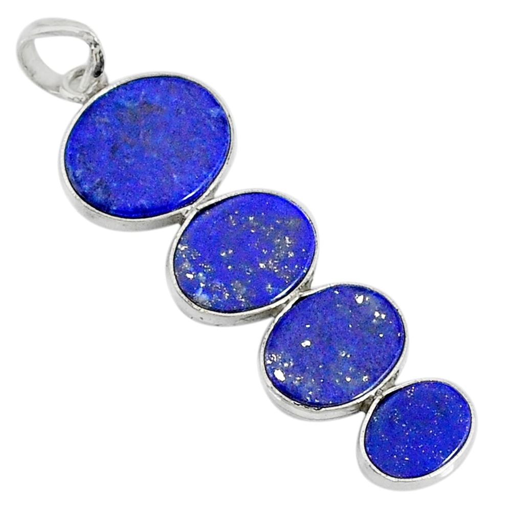 8.87cts natural blue lapis lazuli 925 sterling silver pendant jewelry r87822