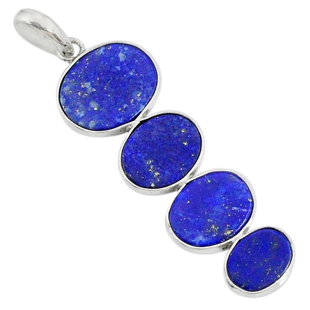 9.40cts natural blue lapis lazuli 925 sterling silver pendant jewelry r87823