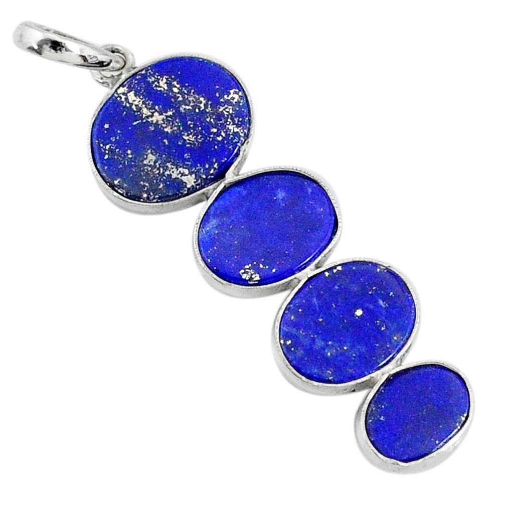 9.45cts natural blue lapis lazuli 925 sterling silver pendant jewelry r87824